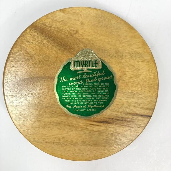 Vintage Myrtlewood Oregon Coos Bay MCM Compote Pedestal bowl w/ Lid - Picture 3 of 8